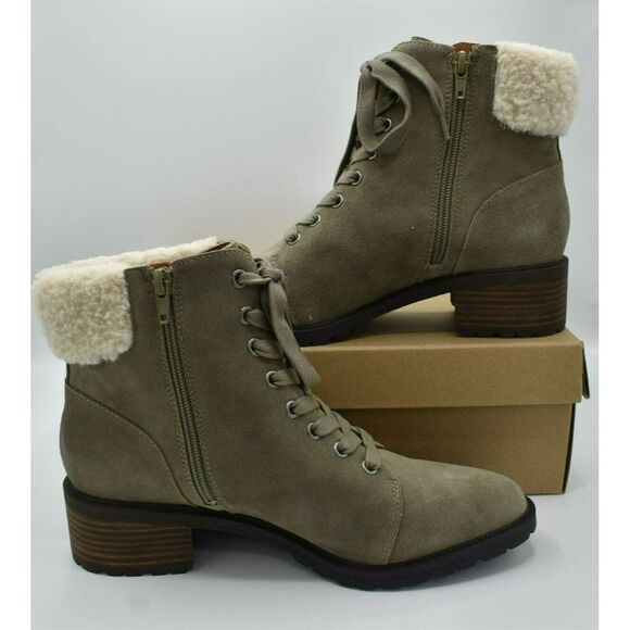 Lucky Brand Womens Size 9 Jacenia Green Shearling Suede Fashion Winter Boots - Picture 3 of 11
